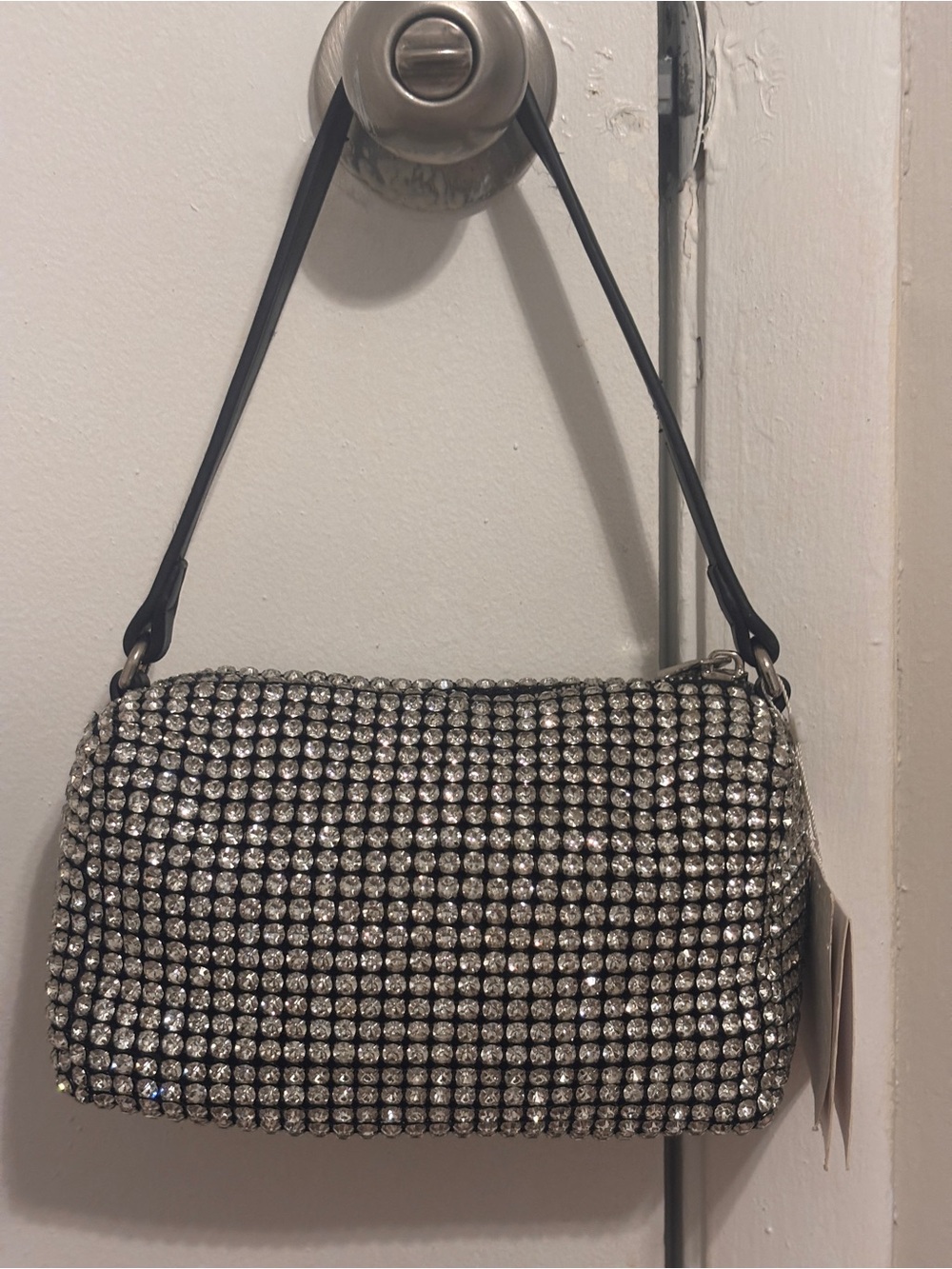 Alexander Wang Silver Crystal Mini Bag with Black Strap - Picture 3 of 16